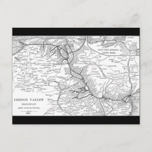 Lehigh Valley Railroad Map 1903 Postcard