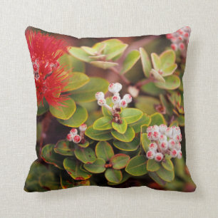 Lehua Blossoms In Hawaii Volcanoes Cushion