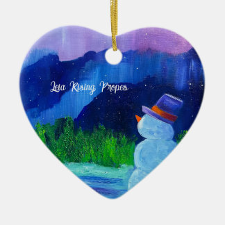 Leia Rising Propes Snowman Dream Ceramic Ornament 