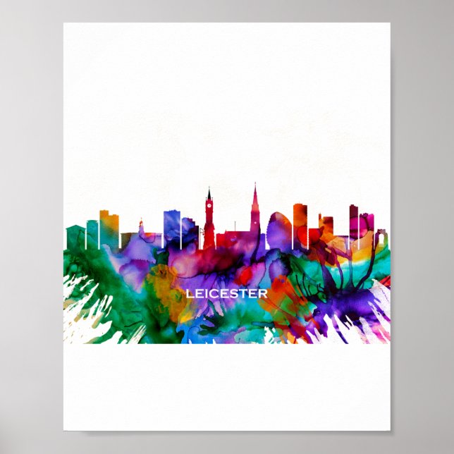 Leicester Skyline Poster (Front)