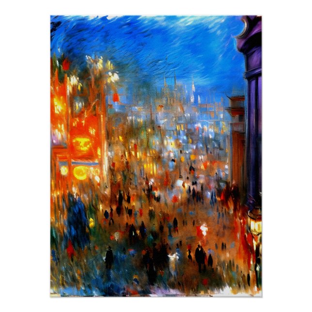 Leicester Square at Night, London Poster (Front)