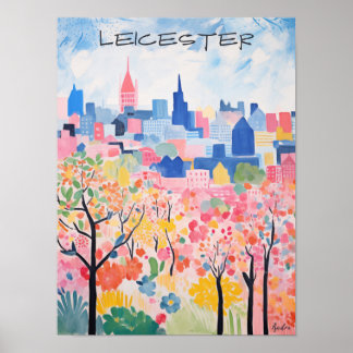 Leicester Travel City Wall Art Painting Aesthetic