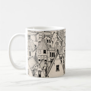 Leiden South Holland Netherlands Pen Ink Drawing Coffee Mug