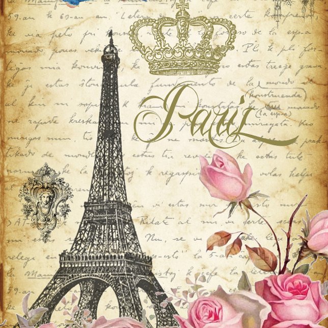 L'Eiffel et les Roses Eiffel Tower Crown Decoupage Tissue Paper (Creator Uploaded)