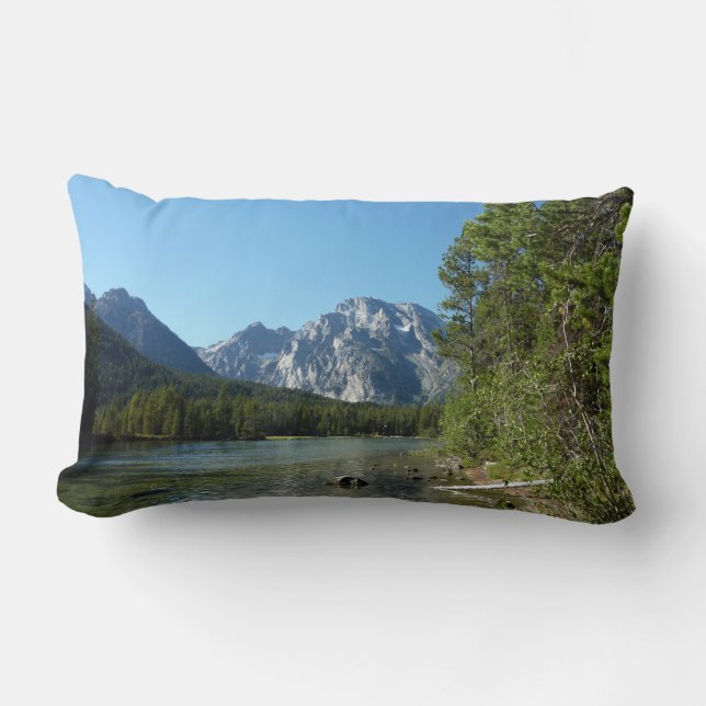 Leigh Lake at Grand Teton National Park Lumbar Cushion (Front)