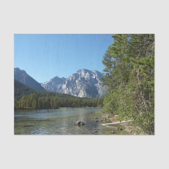 Leigh Lake at Grand Teton National Park Tissue Paper (Front)