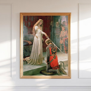 Leighton Accolade Knighting Art Pre Raphaelite Poster
