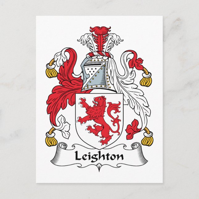 Leighton Family Crest Postcard (Front)