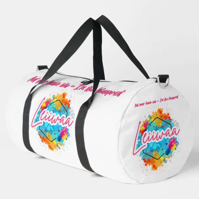 LEIIWAA Gym Bag – "Not Your Basic Sis – I'm the Bl (Left Corner)
