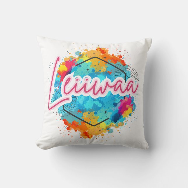 LEIIWAA – Island Girl Energy in Every Stitch Cushion (Front)