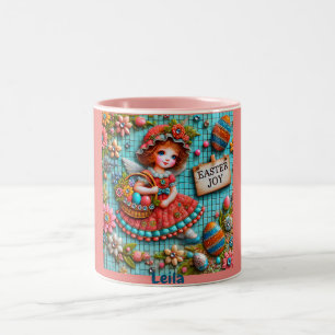 LEILA ~ VINTAGE GIRL~ Very Sweet Two-Tone Coffee Mug