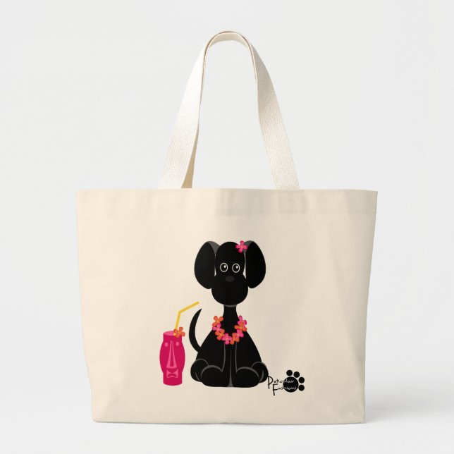 LeiLani the Black Lab Large Tote Bag (Front)
