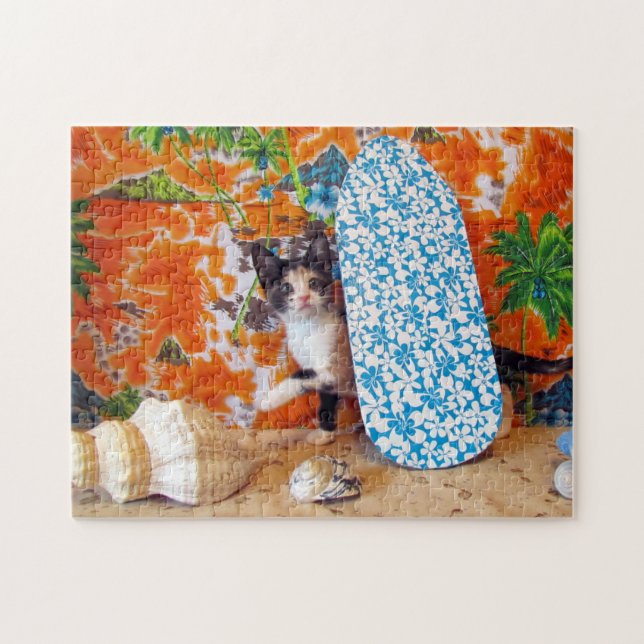 Leilani's Hawaiian Vacation - Surfer- Cat Puzzle (Horizontal)