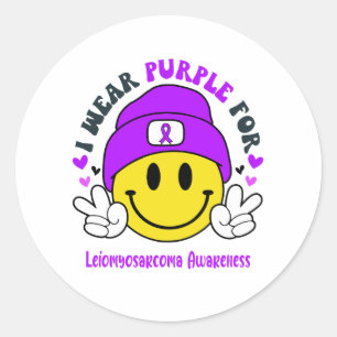 Leiomyosarcoma Awareness Ribbon Support Gifts Classic Round Sticker