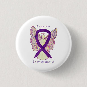 Leiomyosarcoma Purple Awarness Ribbon Angel Pin