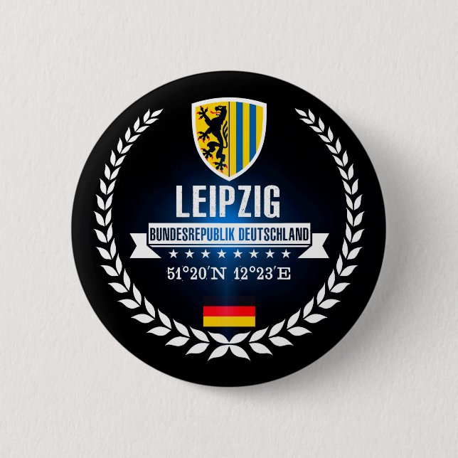 Leipzig 6 Cm Round Badge (Front)