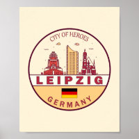 Leipzig Germany City Skyline Emblem