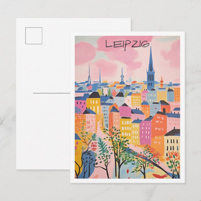 Leipzig Germany Travel Art  Postcard (Front/Back)