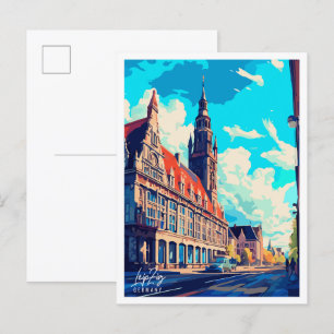 Leipzig Germany vintage travel illustration Postcard