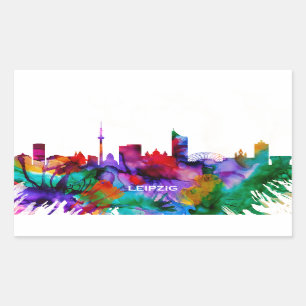 Leipzig Skyline Rectangular Sticker