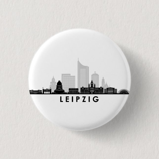 LEIPZIG university Germany City Skyline Silhouette 3 Cm Round Badge (Front)