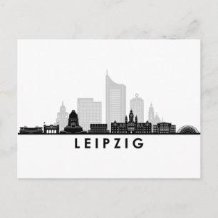 LEIPZIG university Germany City Skyline Silhouette Postcard