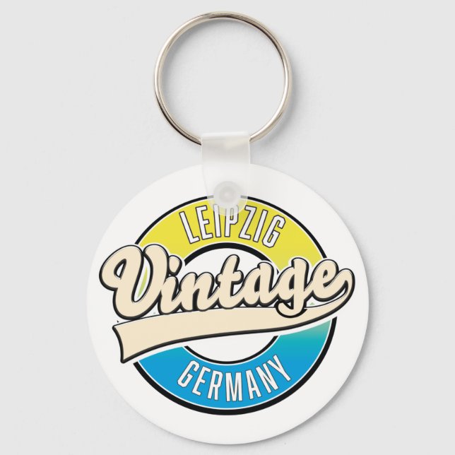 Leipzig vintage style logo. key ring (Front)