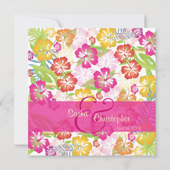 Leis/Luau/hibiscusWedding Invitations (Front)