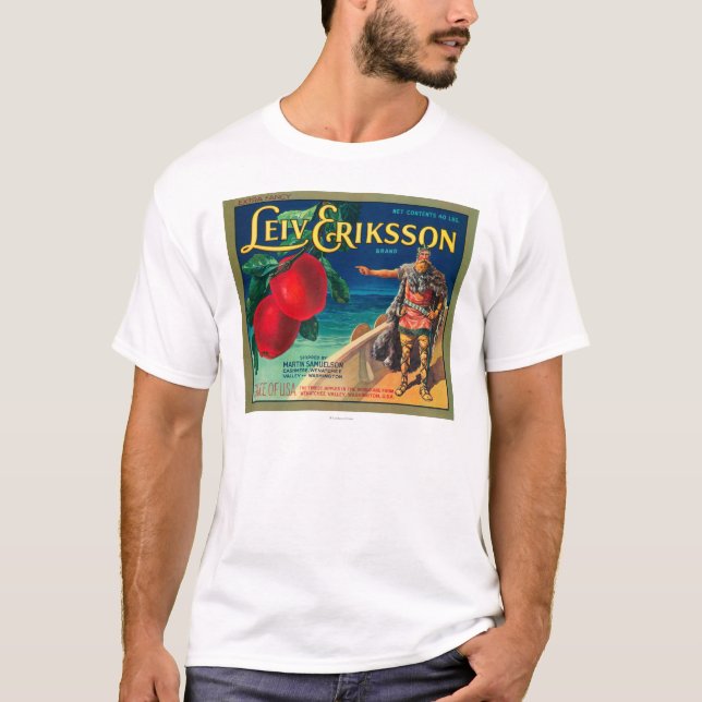 Leiv Eriksson Apple Label - Cashmere, WA T-Shirt (Front)