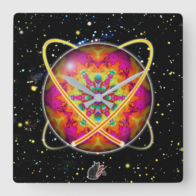 Lektron Orbz Square Wall Clock (Front)