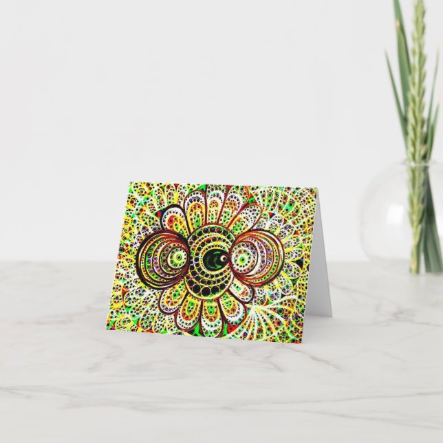 Leliza Designs Blank Note Card (Amber Green/Yellow (Front)