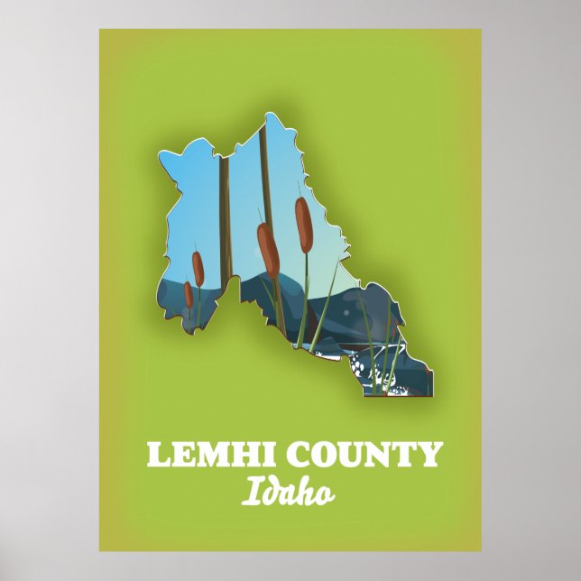 Lemhi County, Idaho map Poster (Front)