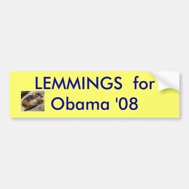 lemming, LEMMINGS  for Obama '08 - Customised Bumper Sticker (Front)