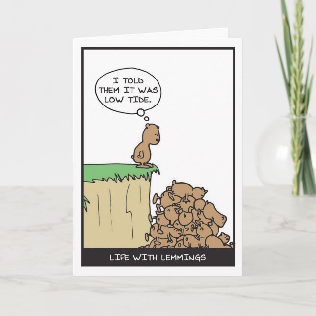 Lemmings at Low Tide - Half Baked Comics Thank You Card (Front)