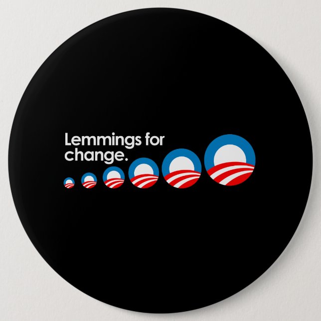 Lemmings for change Bumpersticker 6 Cm Round Badge (Front)