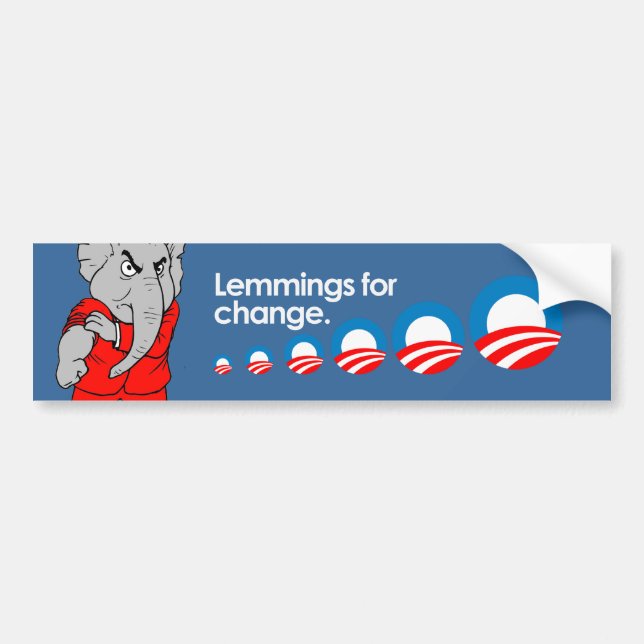 Lemmings for change Bumpersticker Bumper Sticker (Front)