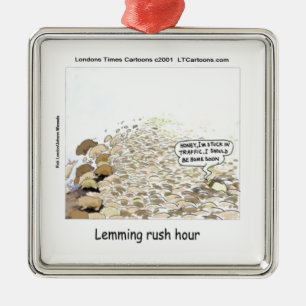 Lemmings Rush Hour Funny Metal Tree Decoration
