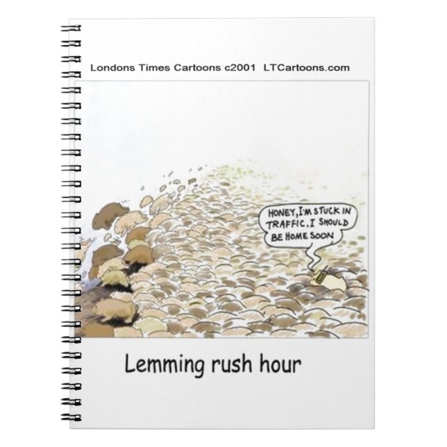 Lemmings Rush Hour Funny Notebook (Front)