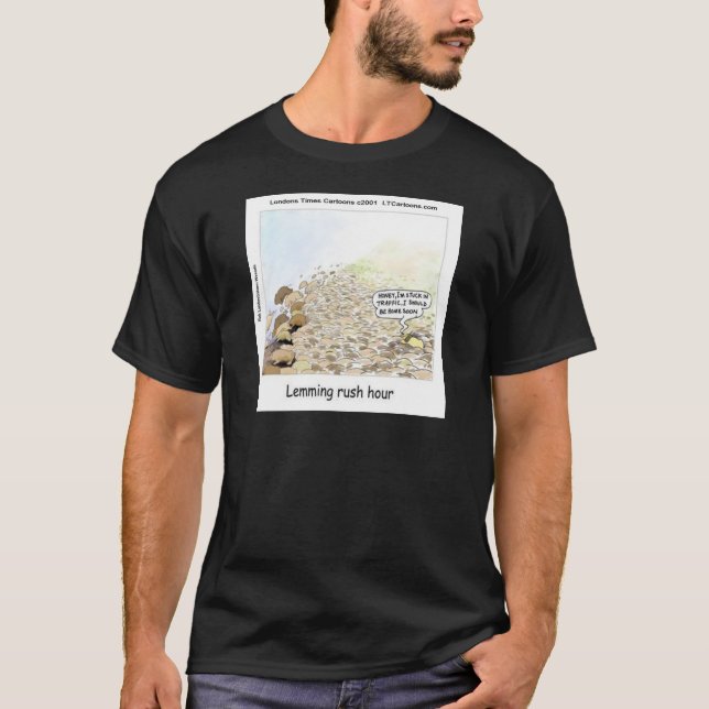 Lemmings Rush Hour Funny T-Shirt (Front)