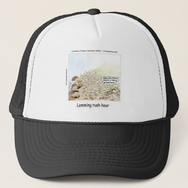Lemmings Rush Hour Funny Trucker Hat (Front)