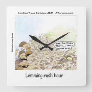 Lemmings Rush Hour Funny Wall Clock