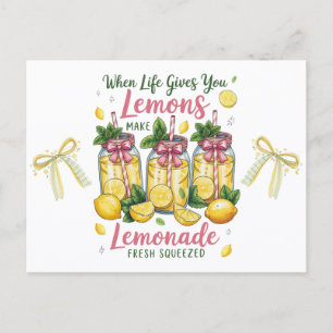 Lemmon Quotes Lemon Juice Watercolor Postcard