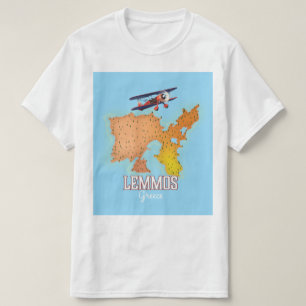 Lemmos Greek Map Illustrated travel poster T-Shirt