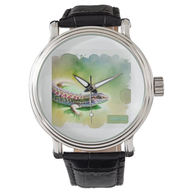 Lemniscata Lizard 071124AREF102 - Watercolor Watch (Front)