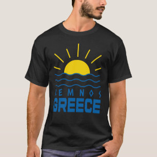 Lemnos Greece Sunshine And Sea Men's Black T-Shirt
