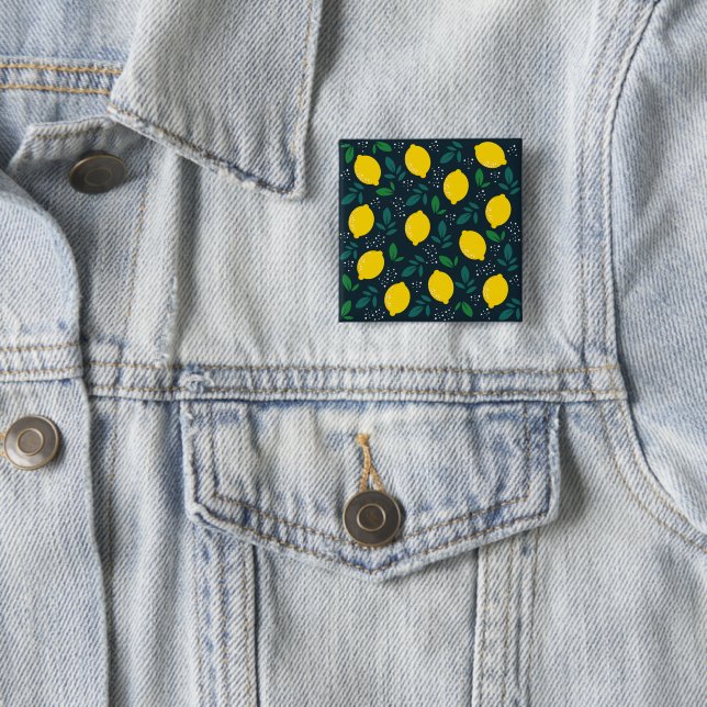 Lemon 15 Cm Square Badge (In Situ)