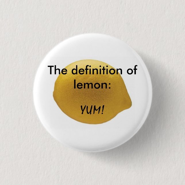 Lemon 3 Cm Round Badge (Front)