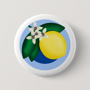 Lemon 6 Cm Round Badge