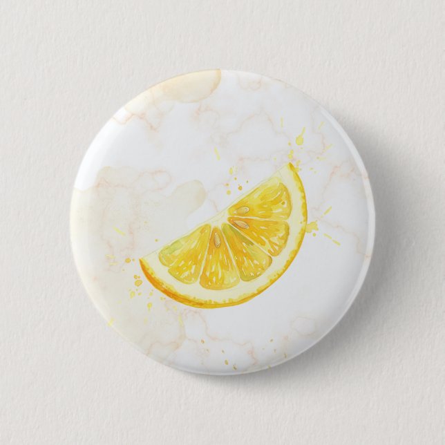 Lemon 6 Cm Round Badge (Front)