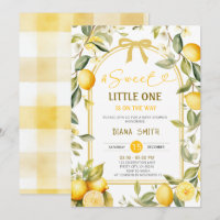 Lemon A Sweet Little One Baby Shower Invite